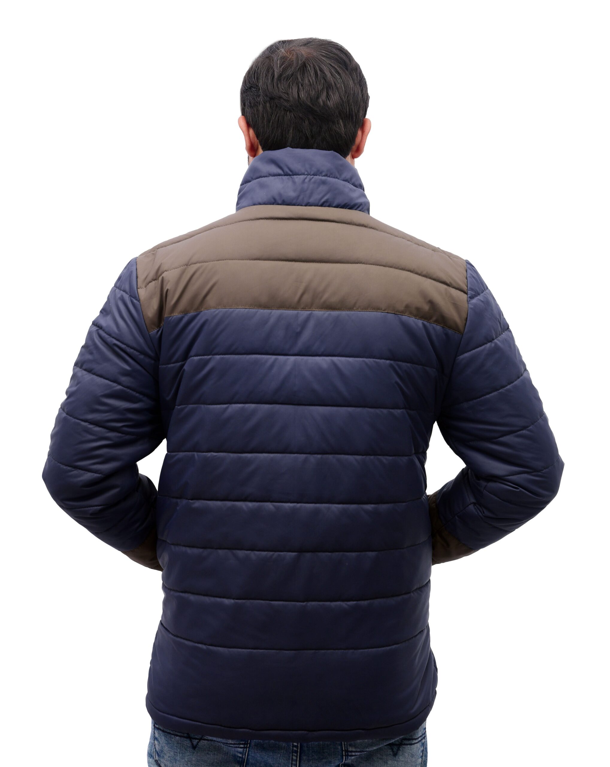 Ioke Sports Baffle Design Gray Puffer Jacket for Men - Image 3