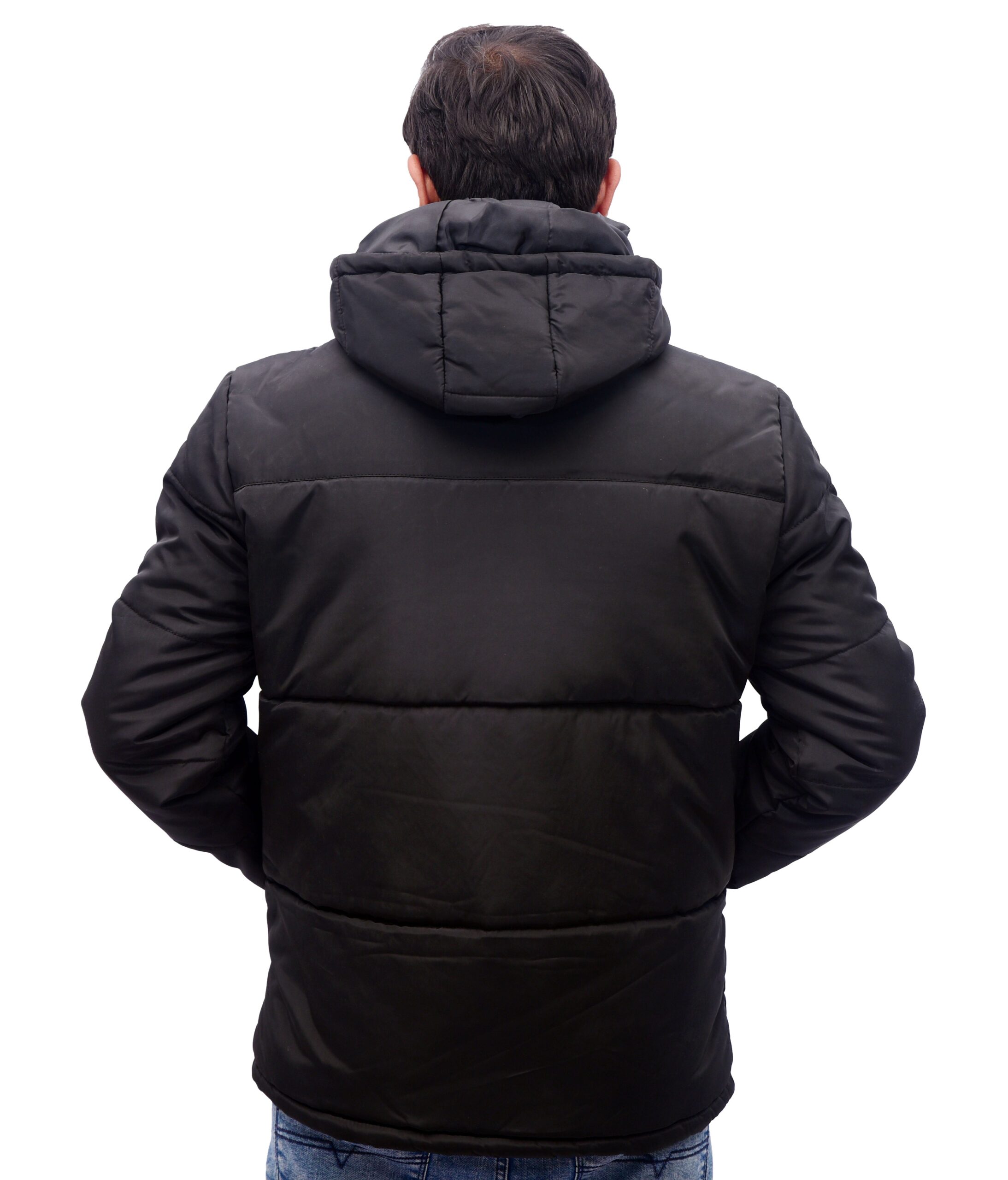 Ioke Sports Baffle Design Black Puffer Jacket for Men - Image 5