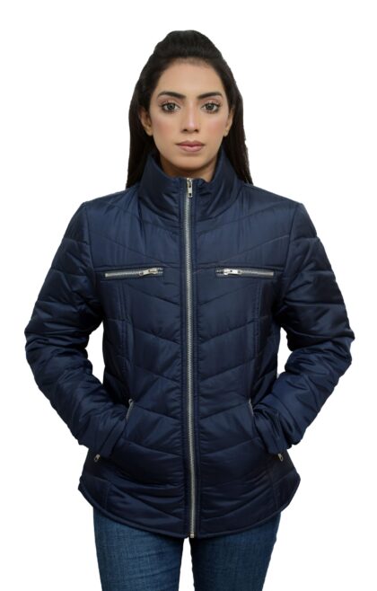 Ioke Sports Baffle Design Blue Puffer Jacket