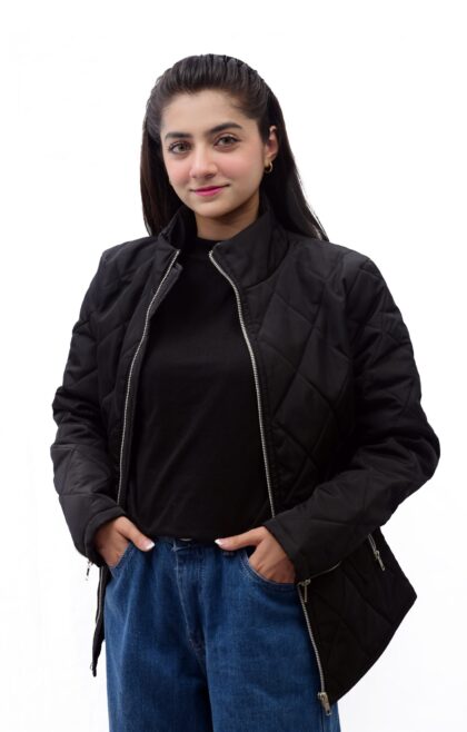 Ioke Sports Baffle Design Black Puffer Jacket